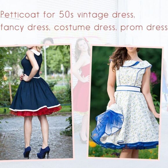 Petticoat Pinup Retro Vintage 1950s 60s Rockabilly Tutu Crinoline Underskirt NEW - Picture 12 of 15